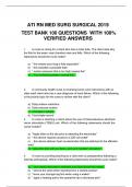 ATI RN MED SURG SURGICAL 2019 TEST BANK 100 QUESTIONS WITH 100% VERIFIED ANSWERS