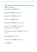 CSU Math Placement Questions and Answers 100% Correct