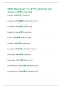 Math Placement Tests CSN Questions and Answers 100% Correct