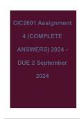 CIC2601 Assignment 4 (COMPLETE ANSWERS) 2024 - DUE 2 September 2024