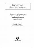 Dynamics of Structures Theory and Applications to Earthquake Engineering 6th Edition by Anil K. Chopra SOLUTION