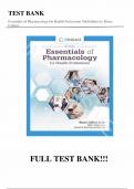 Test Bank - for Essentials of Pharmacology for Health Professions  9th Edition by Bruce Colbert, All Chapters | Complete Guide A+ 