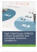 High Yield Drugs COMLEX I Exam Questions and Complete Solutions Graded A