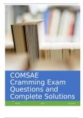 COMSAE Cramming Exam Questions and Complete Solutions Graded A+.