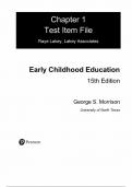 Test Bank for Early Childhood Education Today, 15th Edition by George S Morrison