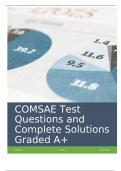 COMSAE Test Questions and Complete Solutions Graded A+