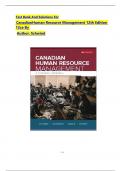 Test Bank and Solutions for Canadian Human Resource Management 12th Edition 12ce by Schwind