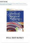 Test Bank - for Davis Advantage for Medical-Surgical Nursing: Making Connections to Practice Third Edition by Janice J. Hoffman, All Chapters | Complete Guide A+