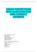 CERAD THEORY EXAM WITH QUESTIONS AND 100% CORRECT ANSWERS