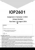 IOP2601 Assignment 2 (ANSWERS) Semester 2 2024 - DISTINCTION GUARANTEED