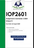 IOP2601 Assignment 2 (QUALITY ANSWERS) Semester 2 2024