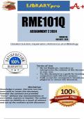 RME101Q Assignment 2 (COMPLETE QUESTIONS & ANSWERS) 2024