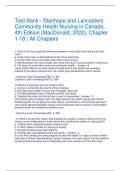 Test Bank - Stanhope and Lancasters Community Health Nursing in Canada, 4th Edition (MacDonald, 2022), Chapter 1-18 | All Chapters