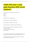 COMD 5070 exam 1 study guide Questions With Correct Solutions!!