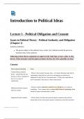 Lecture notes Introduction to Political Ideas (PO1IPI)  Issues in Political Theory