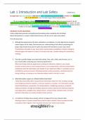 Straighterline Intro to Chemistry CHEM101L Lab 1 Introduction and Lab Safety COMPLETE Worksheet with LAB PHOTOS (New Version August 2024) Scored 100%