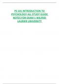 PS 101 INTRODUCTION TO  PSYCHOLOGY ALL STUDY GUIDE  NOTES FOR EXAM 1 WILFRID  LAURIER UNIVERSITY