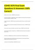 COMD 5070 Final Exam Questions & Answwers 100% Correct!!