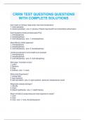 CRRN TEST QUESTIONS QUESTIONS WITH COMPLETE SOLUTIONS