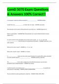 ComD 5070 Exam Questions & Answers 100% Correct!!