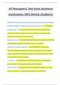 ATI Nasogastric Tube Exam Questions and Answers 100% Solved | Graded A+