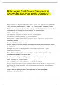 Bob Hogue Real Estate Questions & ANSWERS SOLVED 100- CORRECT!!