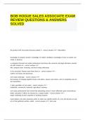 BOB HOGUE SALES ASSOCIATE EXAM REVIEW QUESTIONS & ANSWERS SOLVED