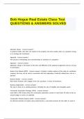 Bob Hogue Real Estate Class Test QUESTIONS & ANSWERS 100% SOLVED