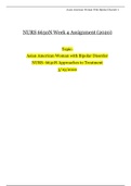 NURS 6630N Week 4 Assignment (2020) | NURS- 6630N Approaches to Treatment | Asian American Woman with Bipolar Disorder