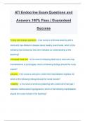 ATI Endocrine Exam Questions and Answers 100% Pass | Guaranteed Success