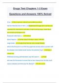 Drugs Test Chapters 1-3 Exam Questions and Answers 100% Solved