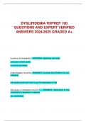 DYSLIPIDEMIA RXPREP 100 QUESTIONS AND EXPERT VERIFIED ANSWERS 2024/2025 GRADED A+