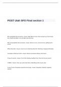 POST Utah SFO Final  Exam Questions and Answers-section 1