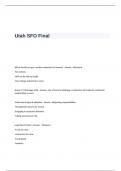 Utah SFO Final Exam Questions and Answers