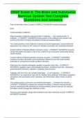 OSSF Exam 3: The Brain and Autonomic Nervous System Test Complete Questions And Answers