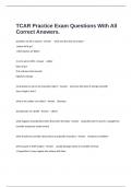  TCAR Practice Exam Questions With All Correct Answers.