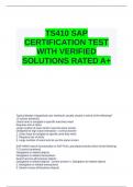 TS410 SAP CERTIFICATION TEST WITH VERIFIED SOLUTIONS RATED A+