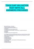 TS410 SAP VALUATION TEST WITH ALL ANSWERS PROVIDED