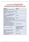 HESI-A2 CHEMISTRY  entrance exam ( UPDATE) Graded A+