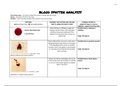 Forensics Blood Splatter Analysis  Worksheet