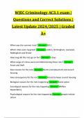 WJEC Criminology AC3.1 exam | Questions and Correct Solutions | Latest Update 2024/2025 | Graded A+