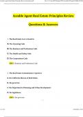 Aceable Agent Real Estate Principles Review Questions. (2024 / 2025) Actual Questions with Verified Answers, 100% Guarantee Pass