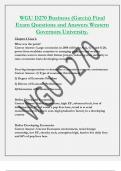 WGU D270 Business (Garcia) Final  Exam Questions and Answers Western  Governors University.