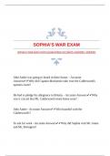 SOPHIA'S WAR EXAM WITH GUARANTEED ACCURATE ANSWERS |VERIFIED