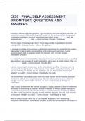 C207 - FINAL SELF ASSESSMENT (FROM TEXT) QUESTIONS AND ANSWERS.