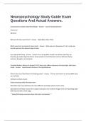  Neuropsychology Study Guide Exam Questions And Actual Answers.