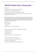 LSB 3213 Holden Exam 1 Study guide  (Questions & Answers) Rated 100%