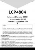 LCP4804 Assignment 2 (ANSWERS) Semester 2 2024 - DISTINCTION GUARANTEED