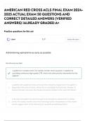 AMERICAN RED CROSS ACLS FINAL EXAM 2024-2025 ACTUAL EXAM 50 QUESTIONS AND CORRECT DETAILED ANSWERS (VERIFIED ANSWERS) |ALREADY GRADED A+