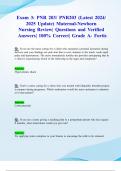 Exam 3: PNR 203/ PNR203 (Latest 2024/ 2025 Update) Maternal-Newborn Nursing Review| Questions and Verified Answers| 100% Correct| Grade A- Fortis